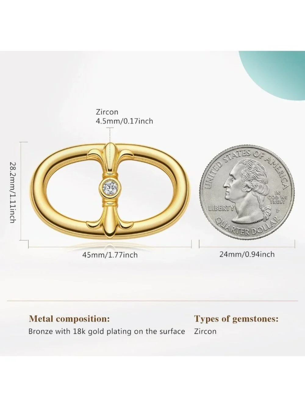 Elegant Oval Silk Scarf Ring - 18K Gold Plated Accessory for Women